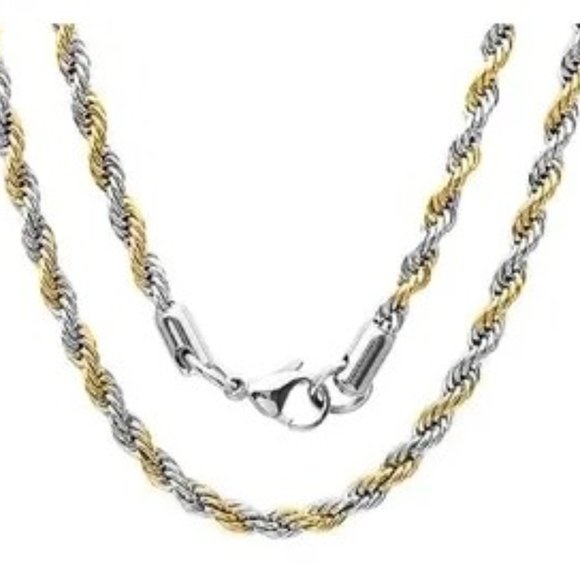 Mealguet Other - MEALGUET Stainless Steel Dual Tone Rope Necklace